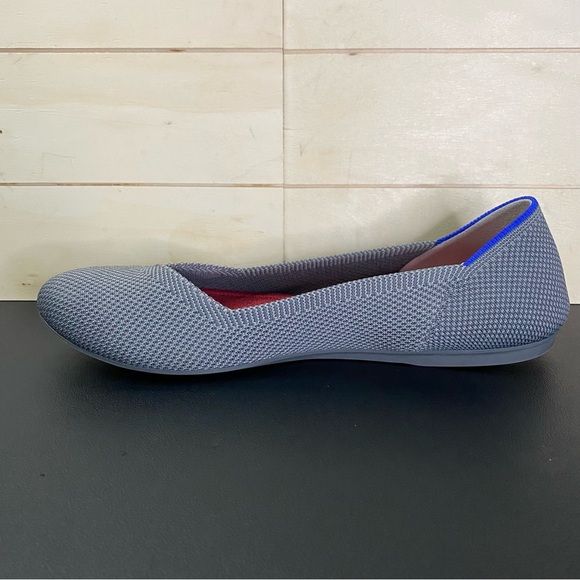 Rothys The Flat Pebble Grey Women's Size 8 Shoes Knit Ballet Flats Slip-Ons - Picture 2 of 11